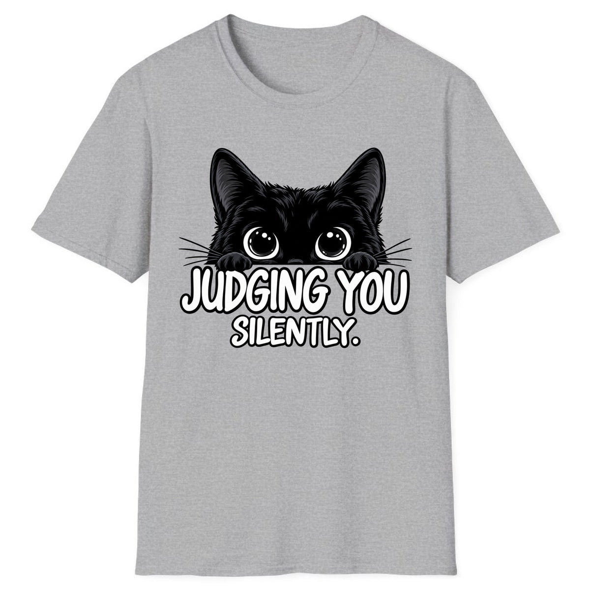 Judging You Silently Cat Classic Tee - Sport Grey