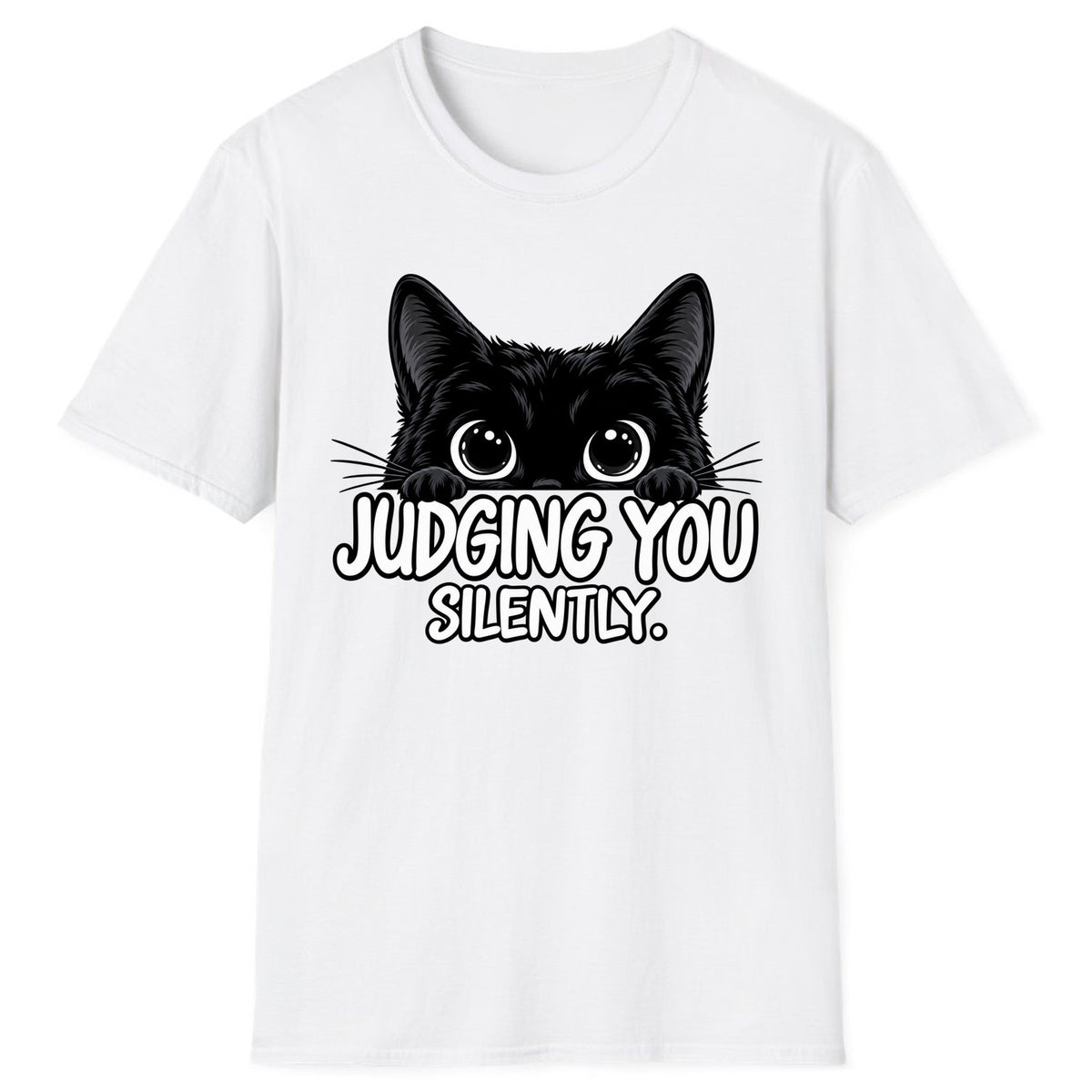 Judging You Silently Cat Classic Tee - White