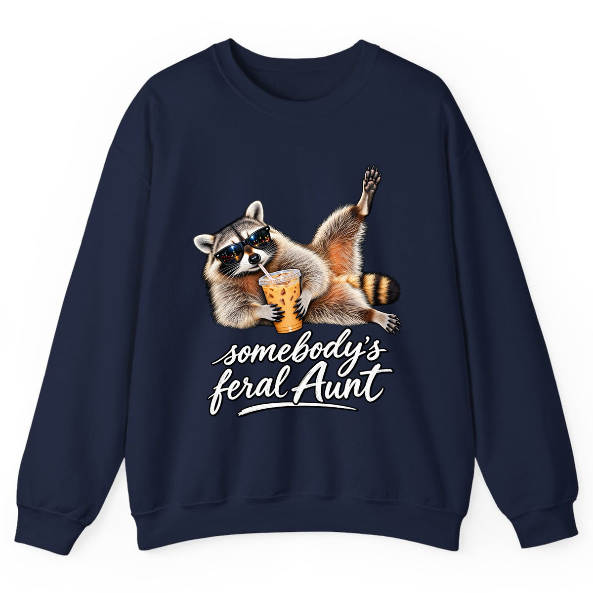 Somebody's Feral Aunt Crewneck Sweatshirt - Navy