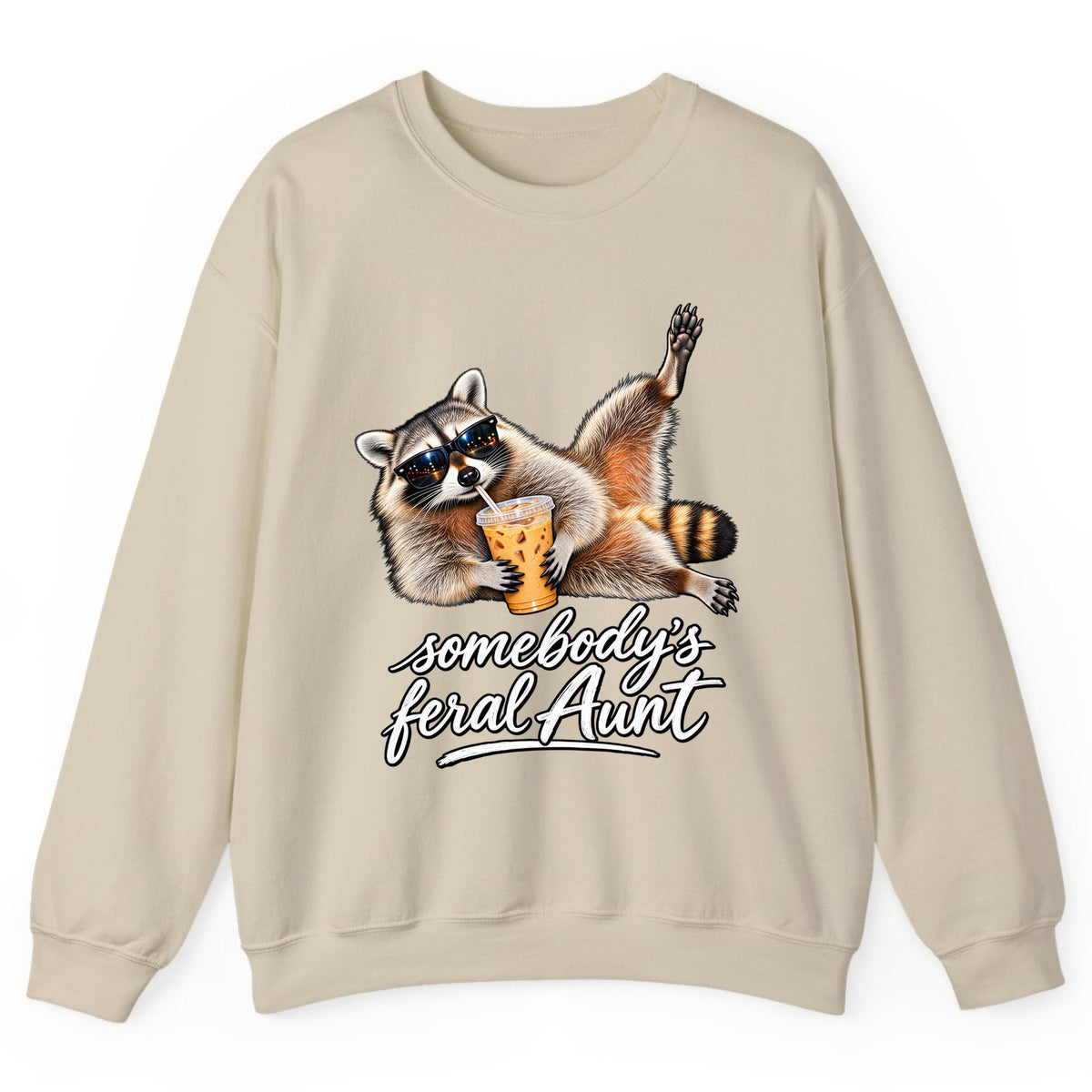 Somebody's Feral Aunt Crewneck Sweatshirt - Sand