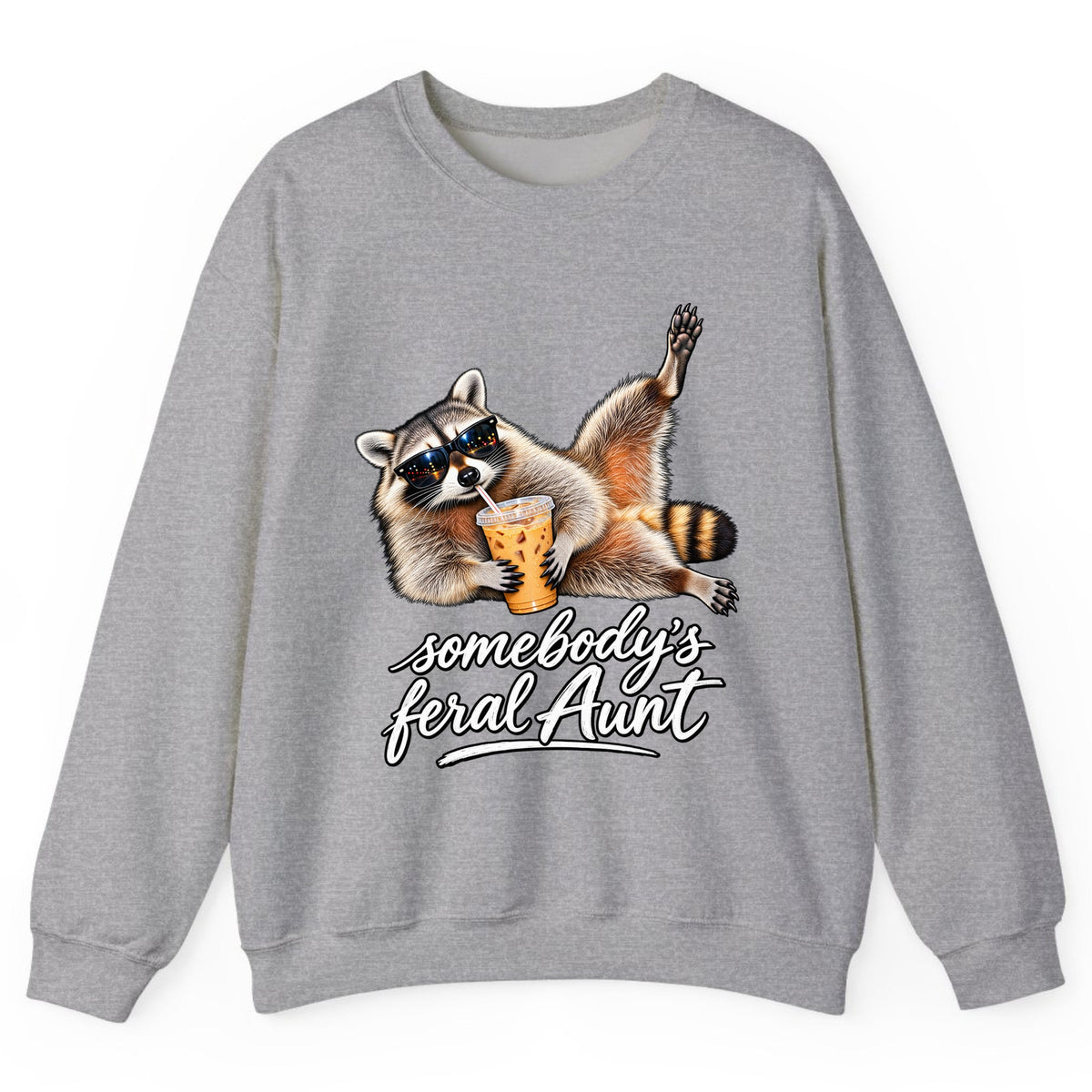 Somebody's Feral Aunt Crewneck Sweatshirt - Sport Grey