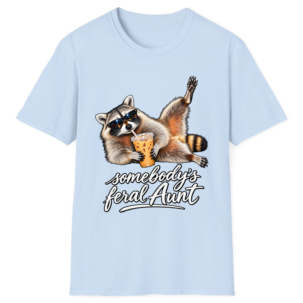 Somebody's Feral Aunt Classic Tee - Light Blue