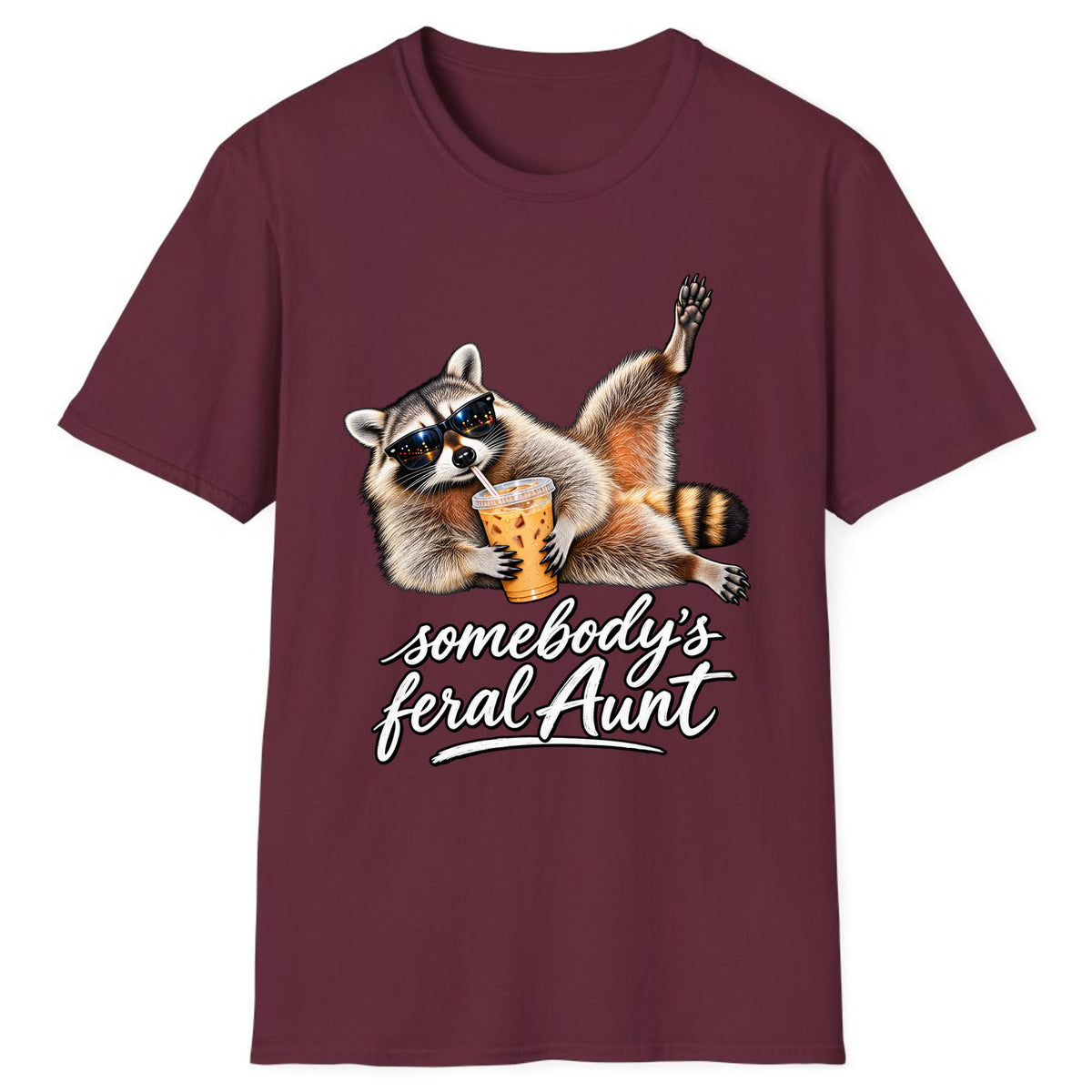 Somebody's Feral Aunt Classic Tee - Maroon