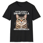 Smart Fella Fart Smella Cat Classic Tee - Black