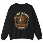 Rooted in Christ Colossians 2:7 Crewneck Sweatshirt - Black