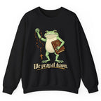 We Pray at Dawn Frog Crewneck Sweatshirt - Black