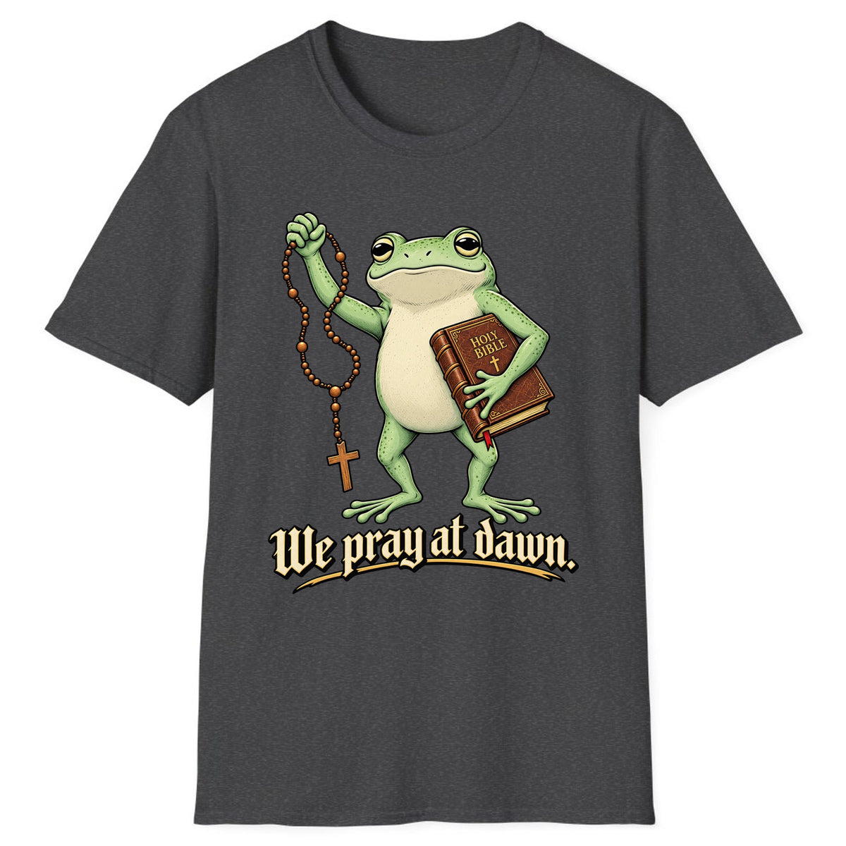 We Pray at Dawn Frog Classic Tee - Dark Heather