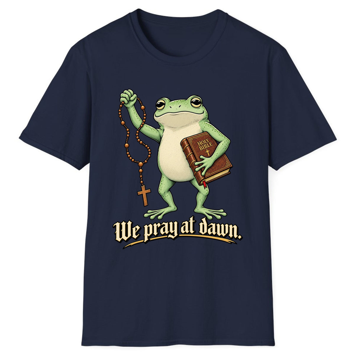 We Pray at Dawn Frog Classic Tee - Navy