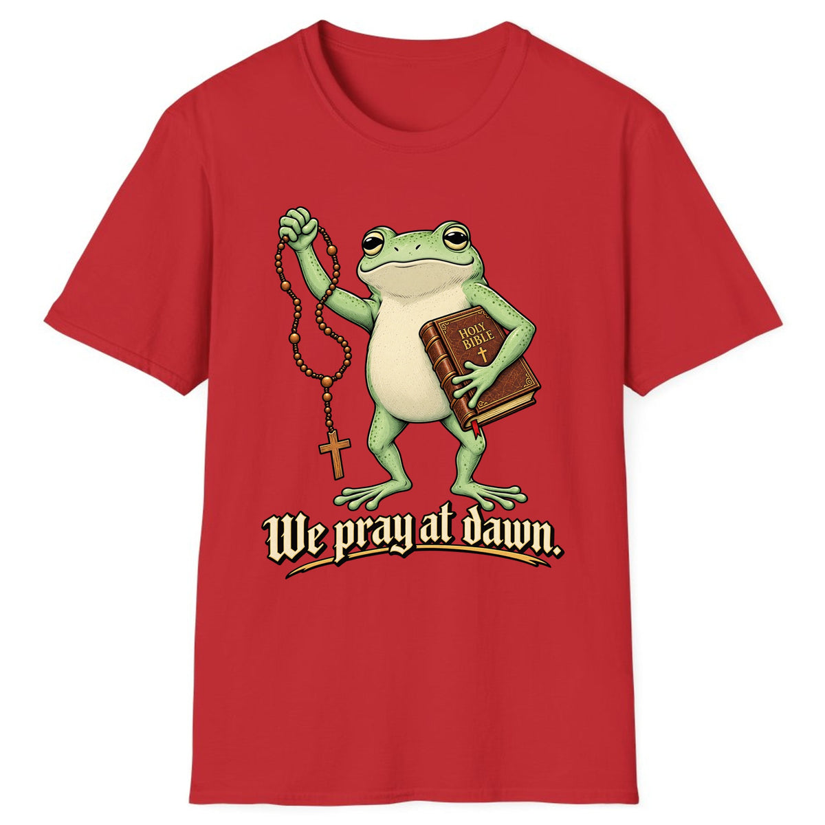 We Pray at Dawn Frog Classic Tee - Red