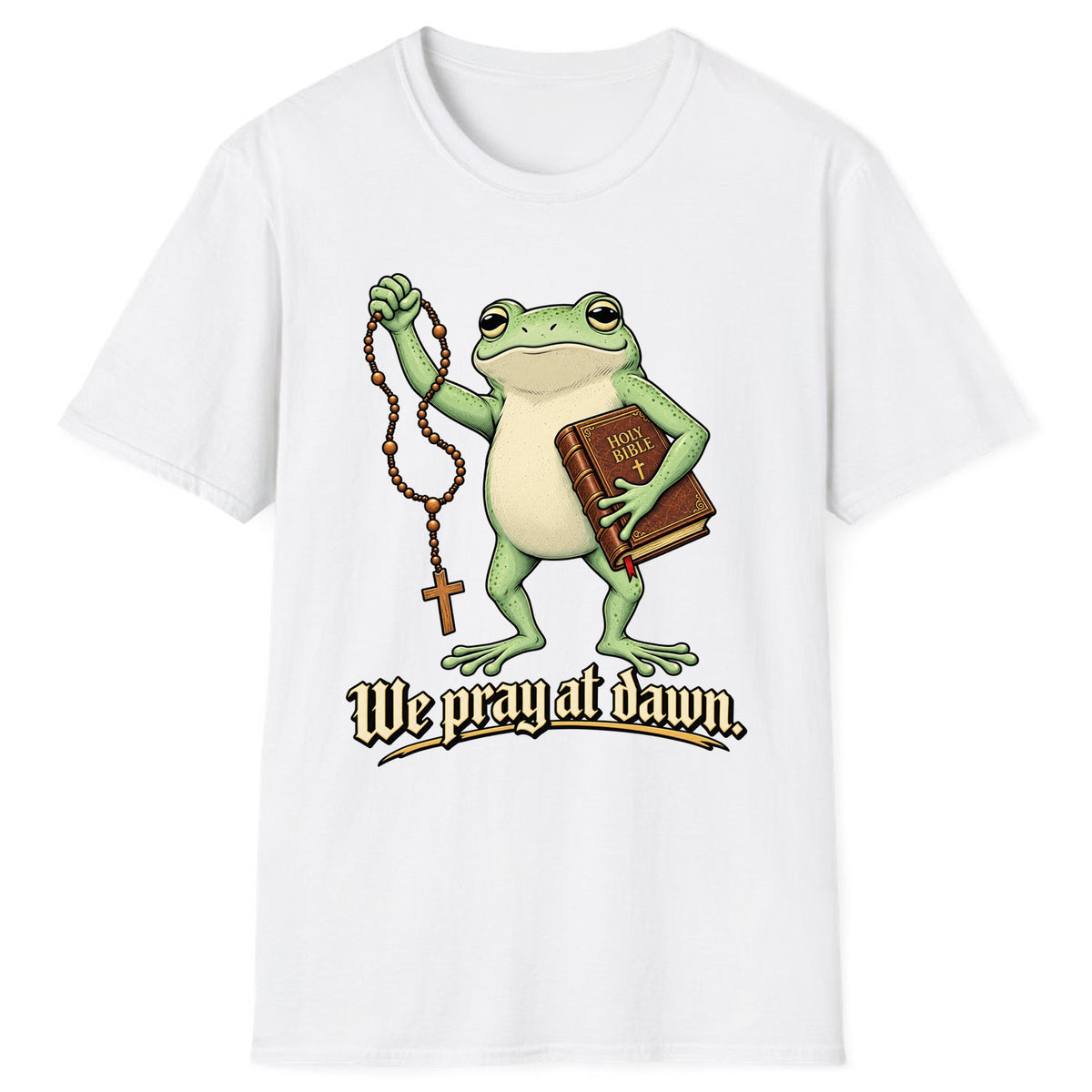 We Pray at Dawn Frog Classic Tee - White