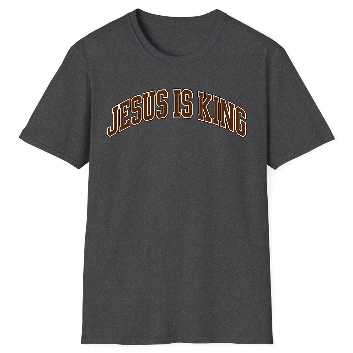 Jesus Is King Varsity Classic Tee - Dark Heather