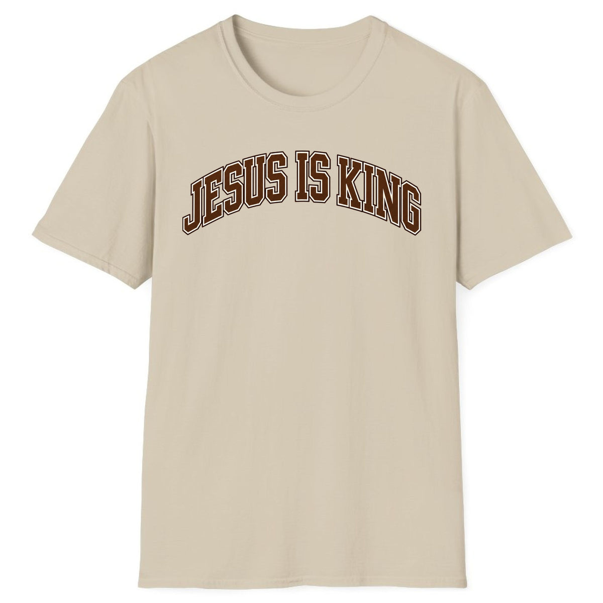 Jesus Is King Varsity Classic Tee - Sand