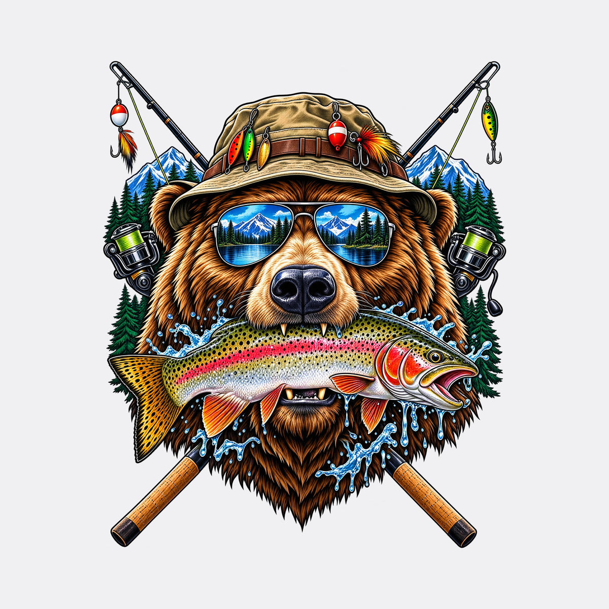 Bear Fishing Trout Mountain Lake
