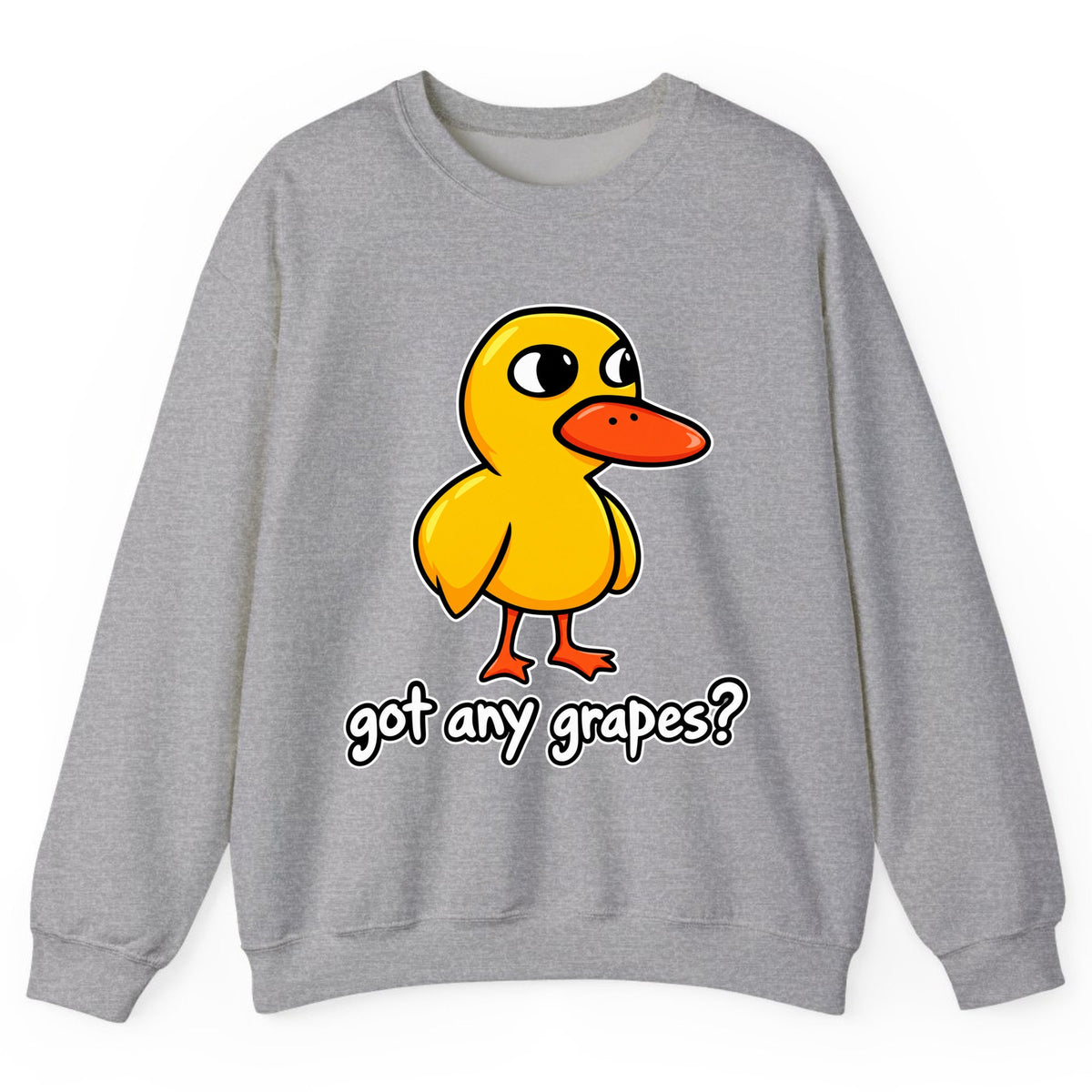 Got Any Grapes Duck Meme Crewneck Sweatshirt - Sport Grey