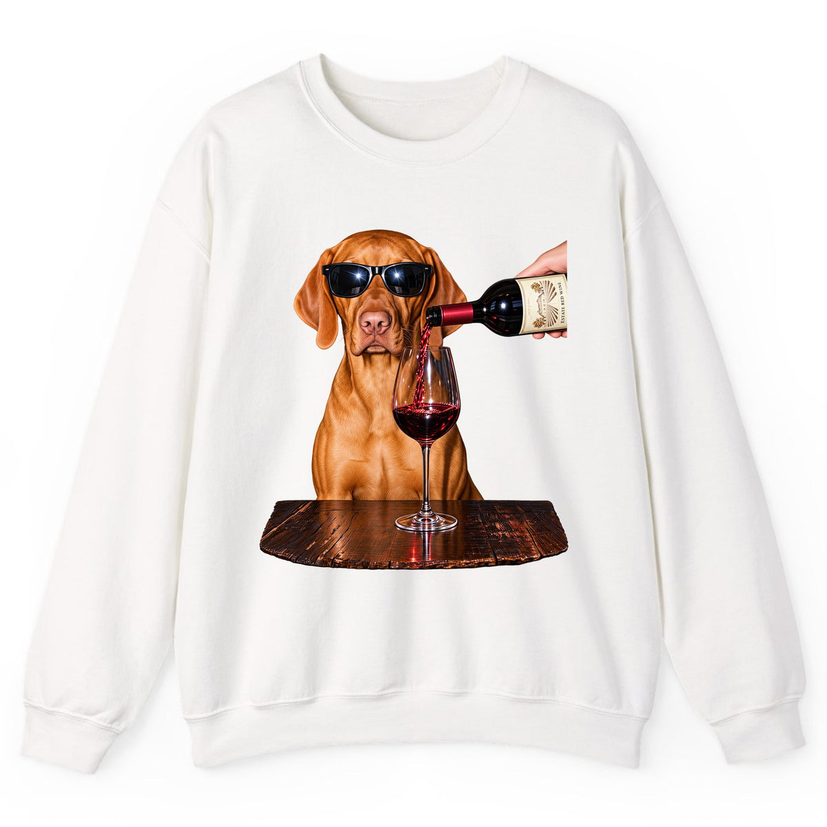 Cool Dog Wine Hour Crewneck Sweatshirt - White