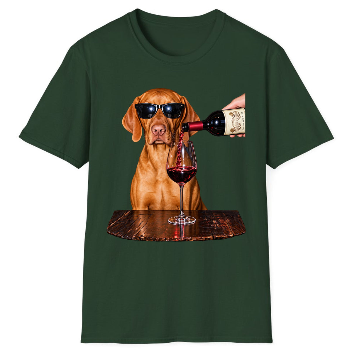 Cool Dog Wine Hour Classic Tee - Forest Green