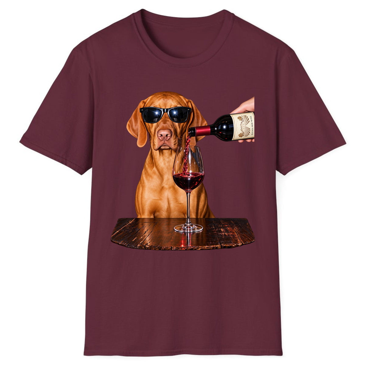 Cool Dog Wine Hour Classic Tee - Maroon