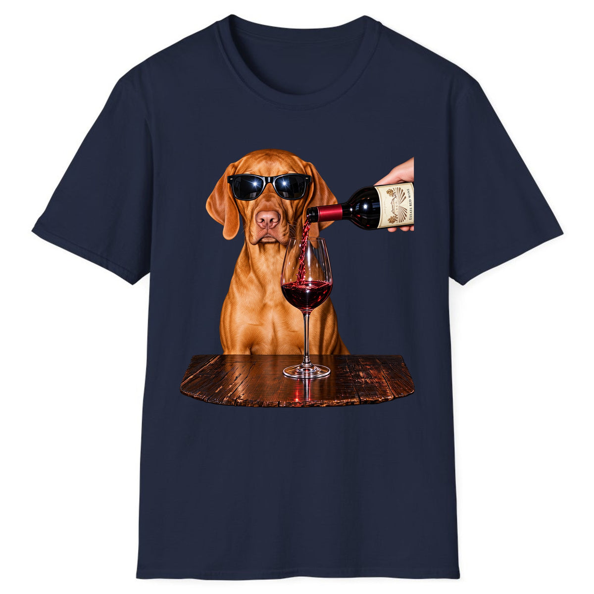 Cool Dog Wine Hour Classic Tee - Navy