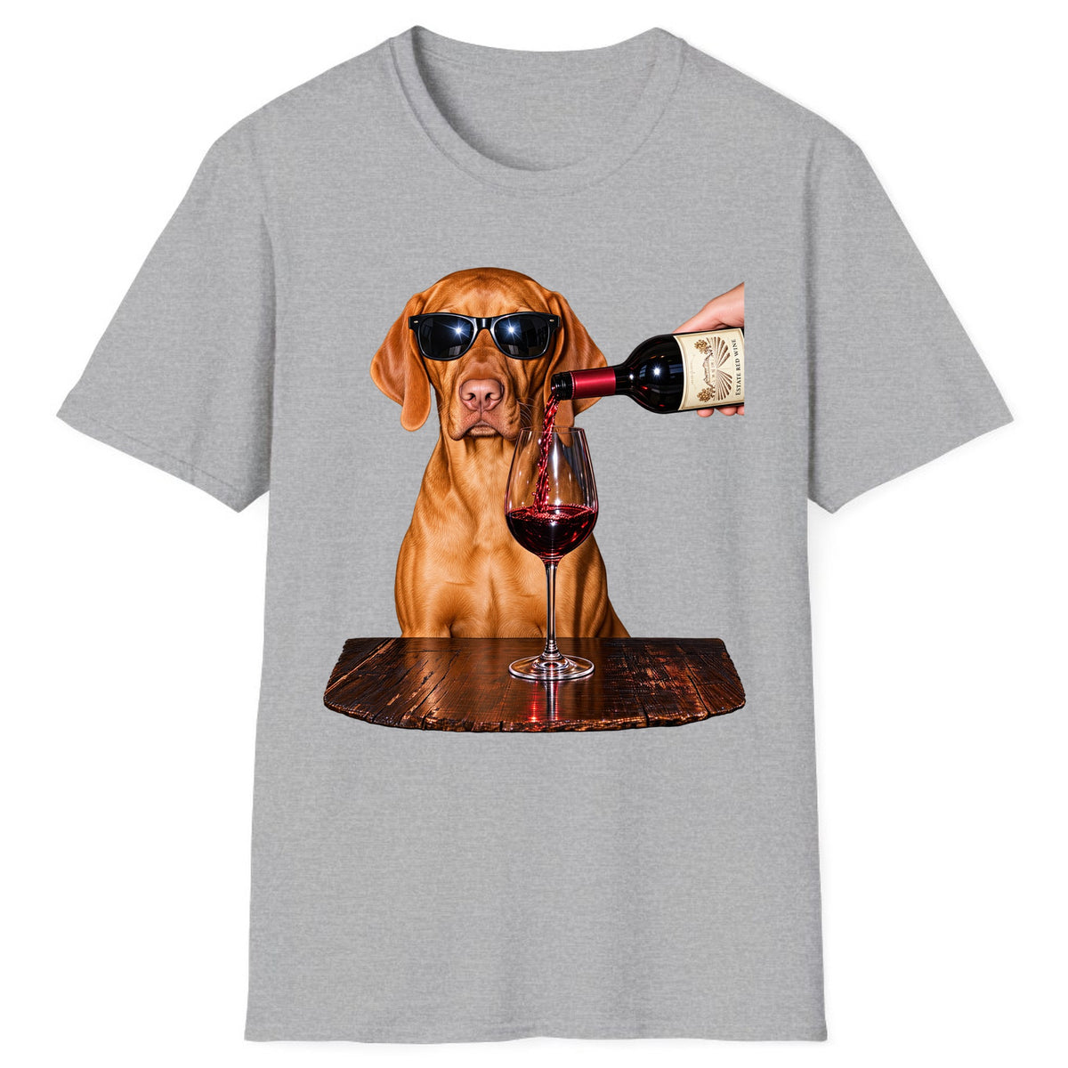 Cool Dog Wine Hour Classic Tee - Sport Grey