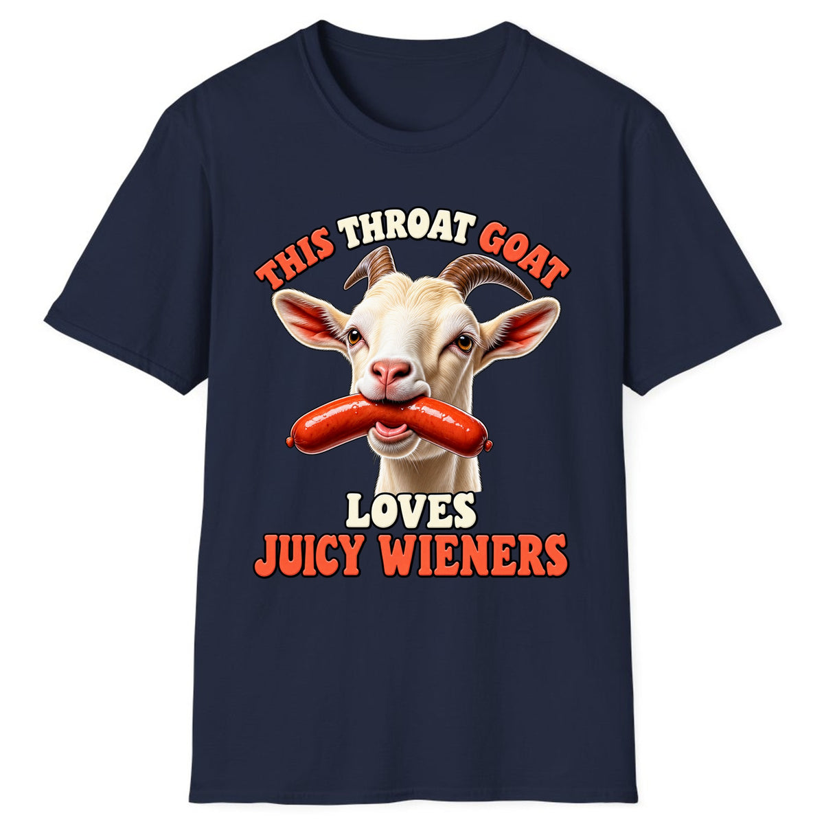 This Throat Goat Loves Juicy Wieners Classic Tee - Navy