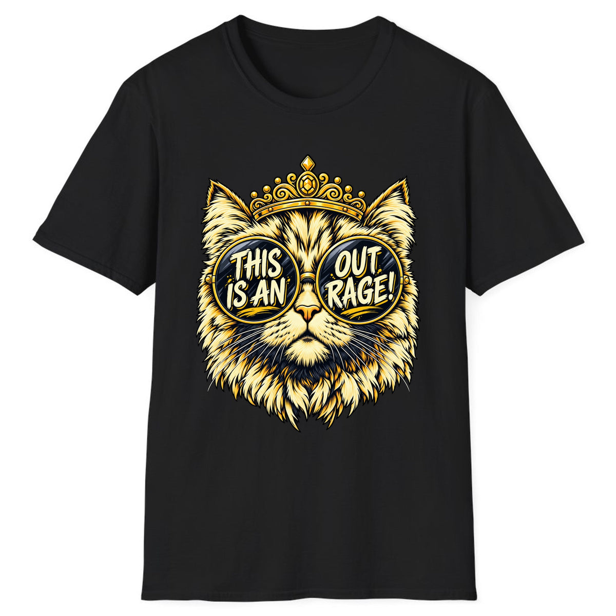 This Is An Outrage Cat Classic Tee - Black