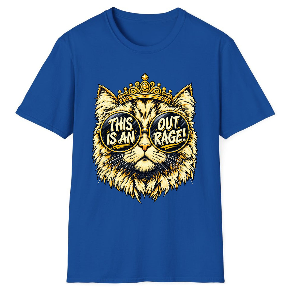 This Is An Outrage Cat Classic Tee - Royal