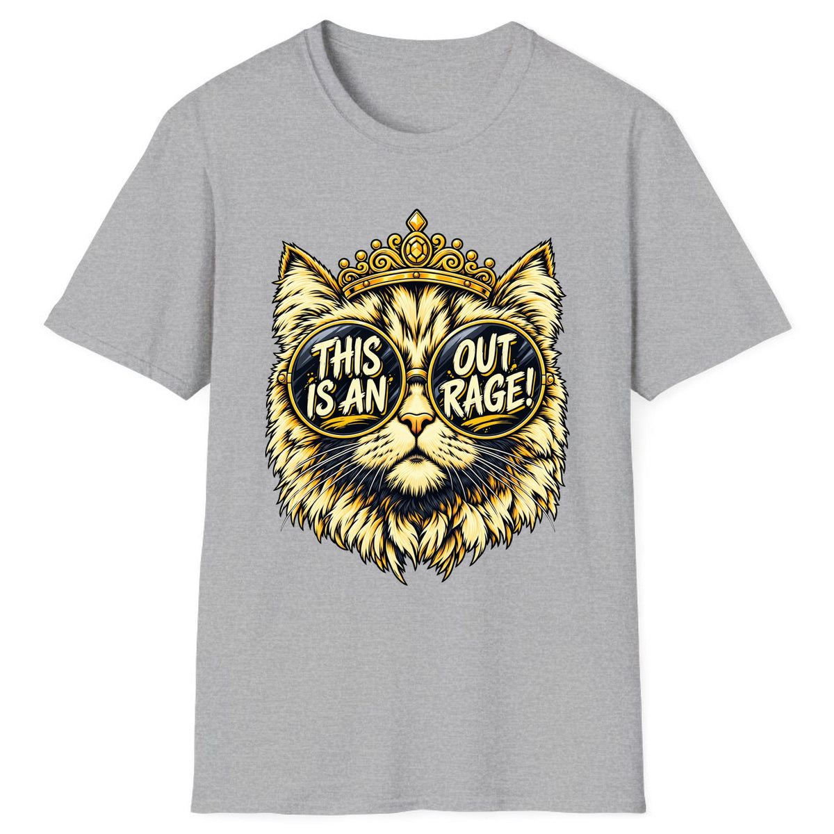 This Is An Outrage Cat Classic Tee - Sport Grey