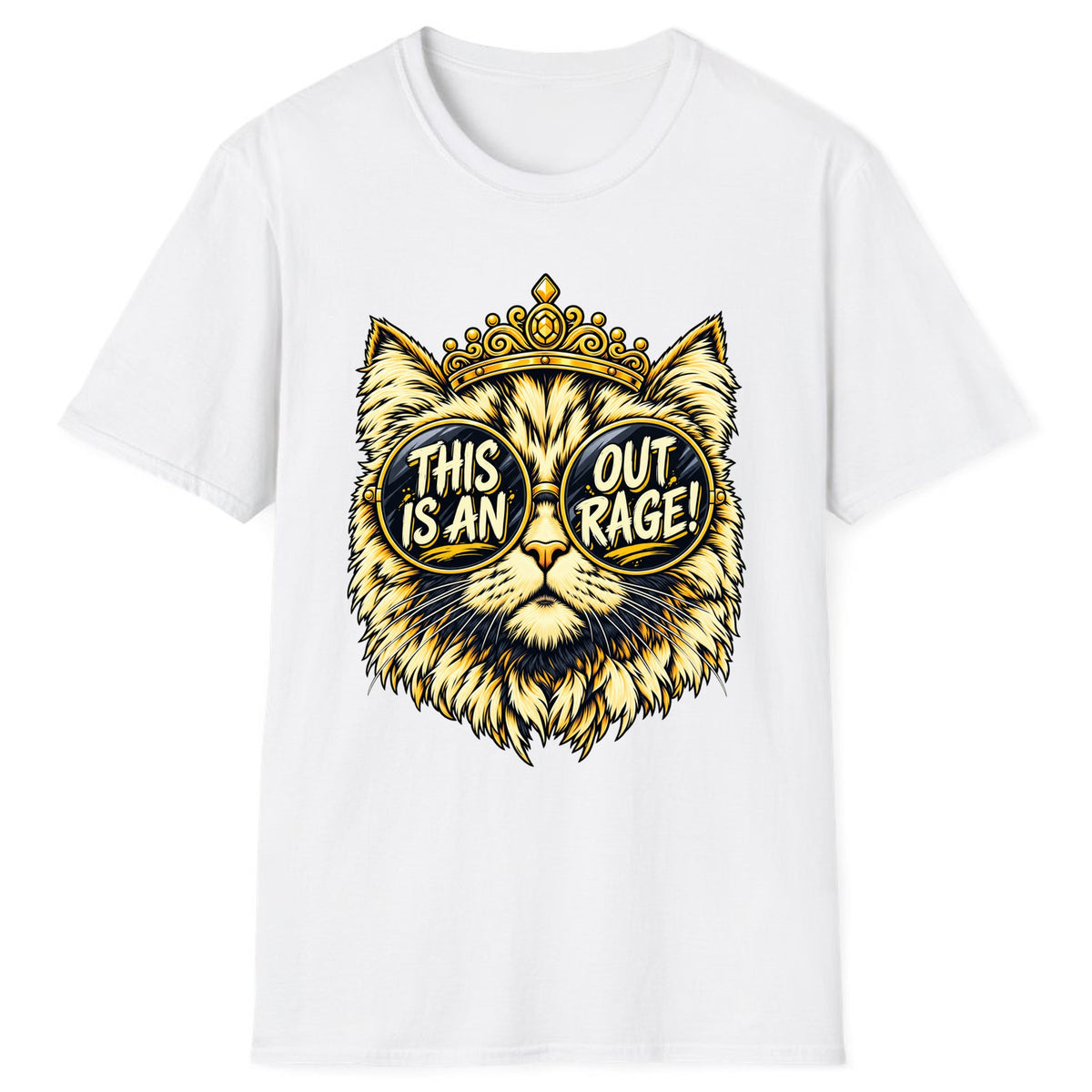 This Is An Outrage Cat Classic Tee - White