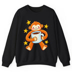 Cute Monkey Coffee Hug Crewneck Sweatshirt - Black