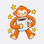 Cute Monkey Coffee Hug