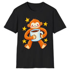 Cute Monkey Coffee Hug Classic Tee - Black