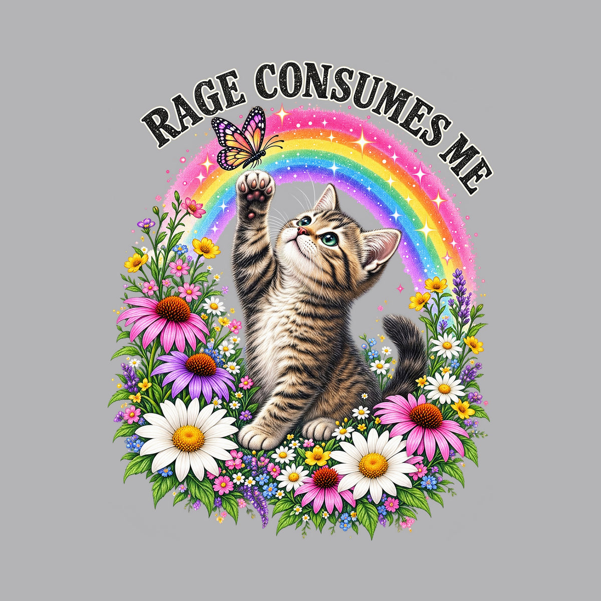 Rage Consumes Me Rainbow Kitten