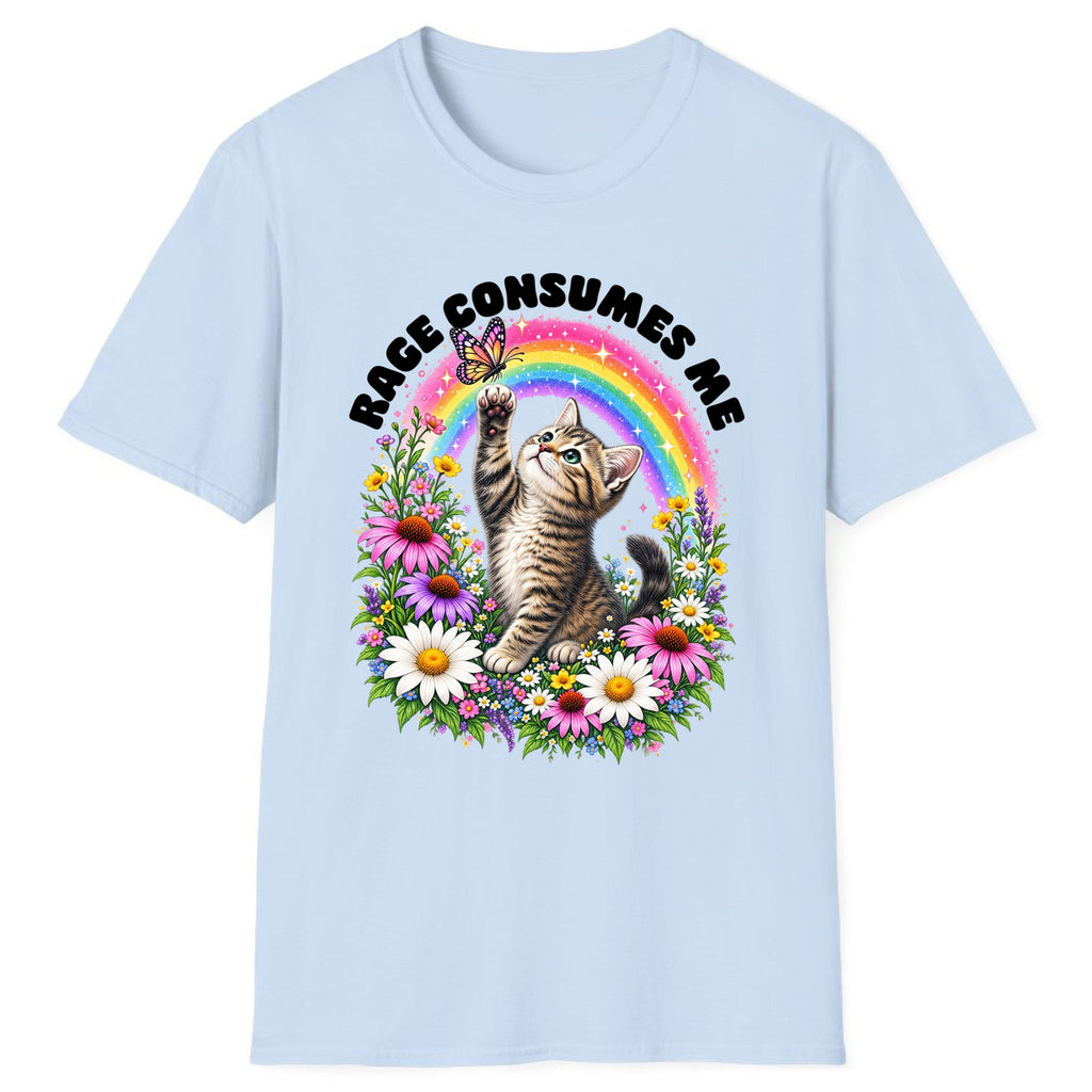 Rage Consumes Me Rainbow Kitten Classic Tee - Light Blue