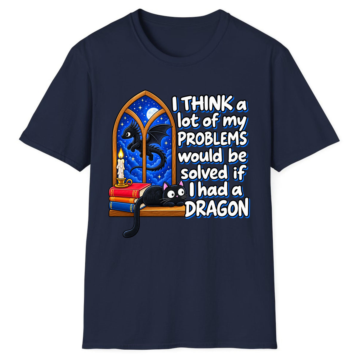 A Lot of My Problems Need a Dragon Classic Tee - Navy