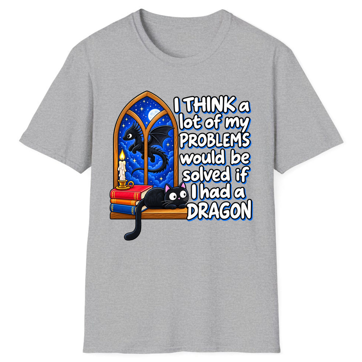 A Lot of My Problems Need a Dragon Classic Tee - Sport Grey