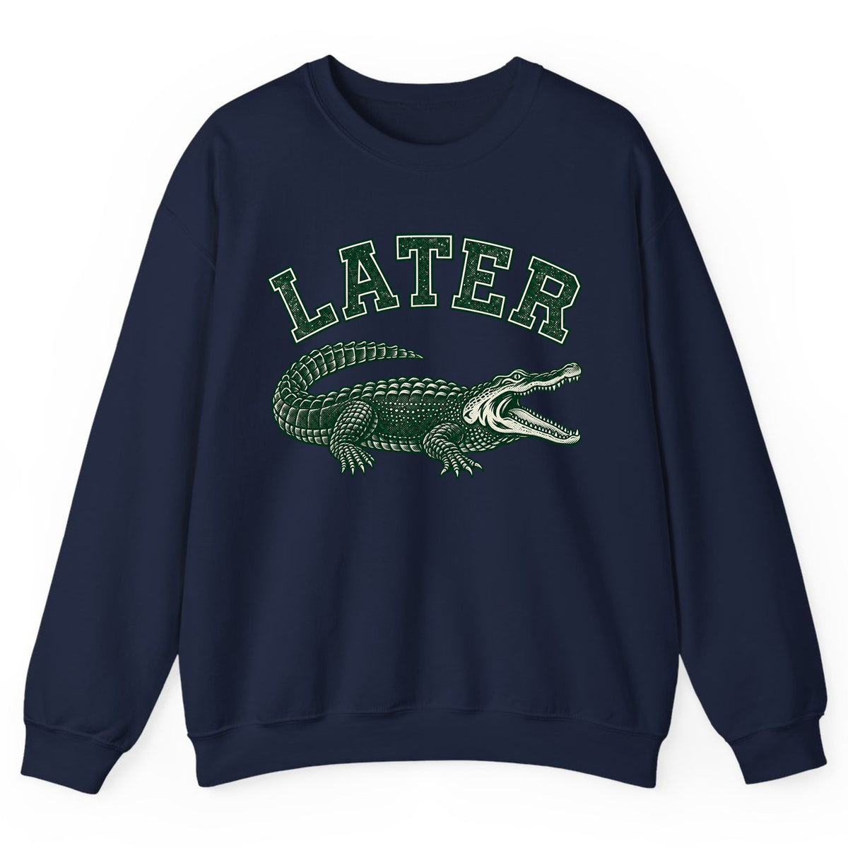 Later Alligator Vintage Varsity Crewneck Sweatshirt - Navy