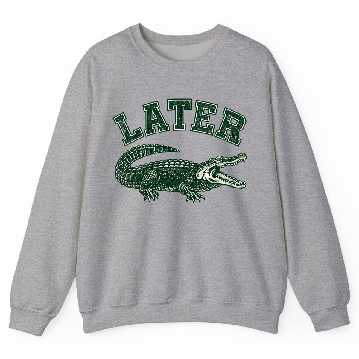 Later Alligator Vintage Varsity Crewneck Sweatshirt - Sport Grey
