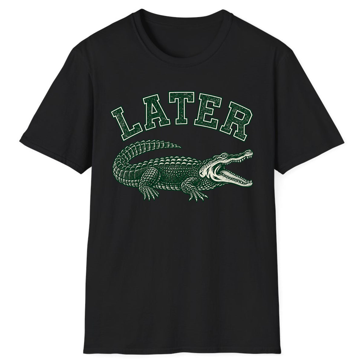 Later Alligator Vintage Varsity Classic Tee - Black