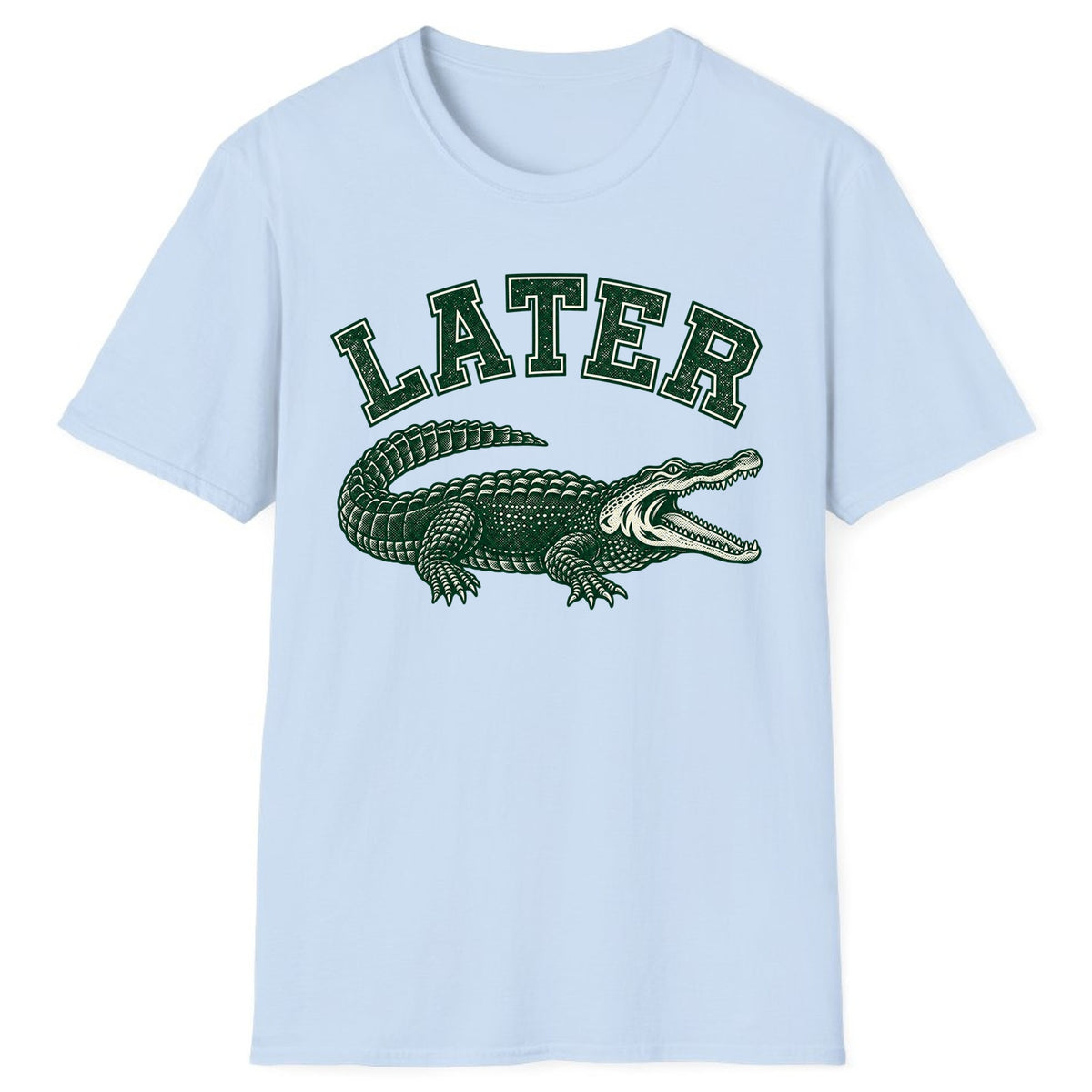 Later Alligator Vintage Varsity Classic Tee - Light Blue