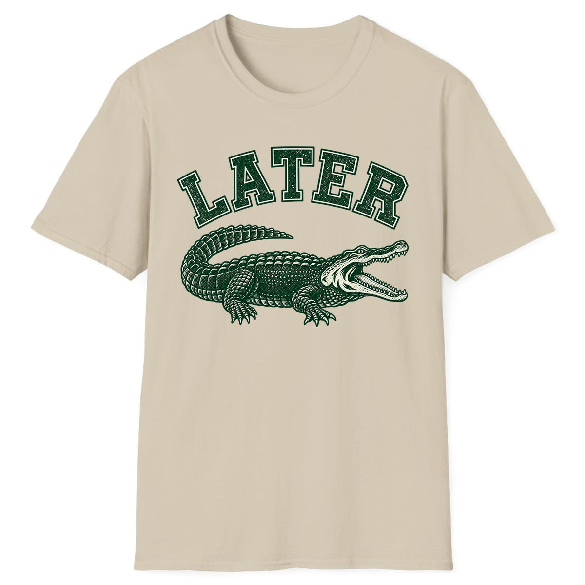 Later Alligator Vintage Varsity Classic Tee - Sand