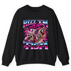 Rizz 'Em With The 'Tism Raccoons Crewneck Sweatshirt - Black