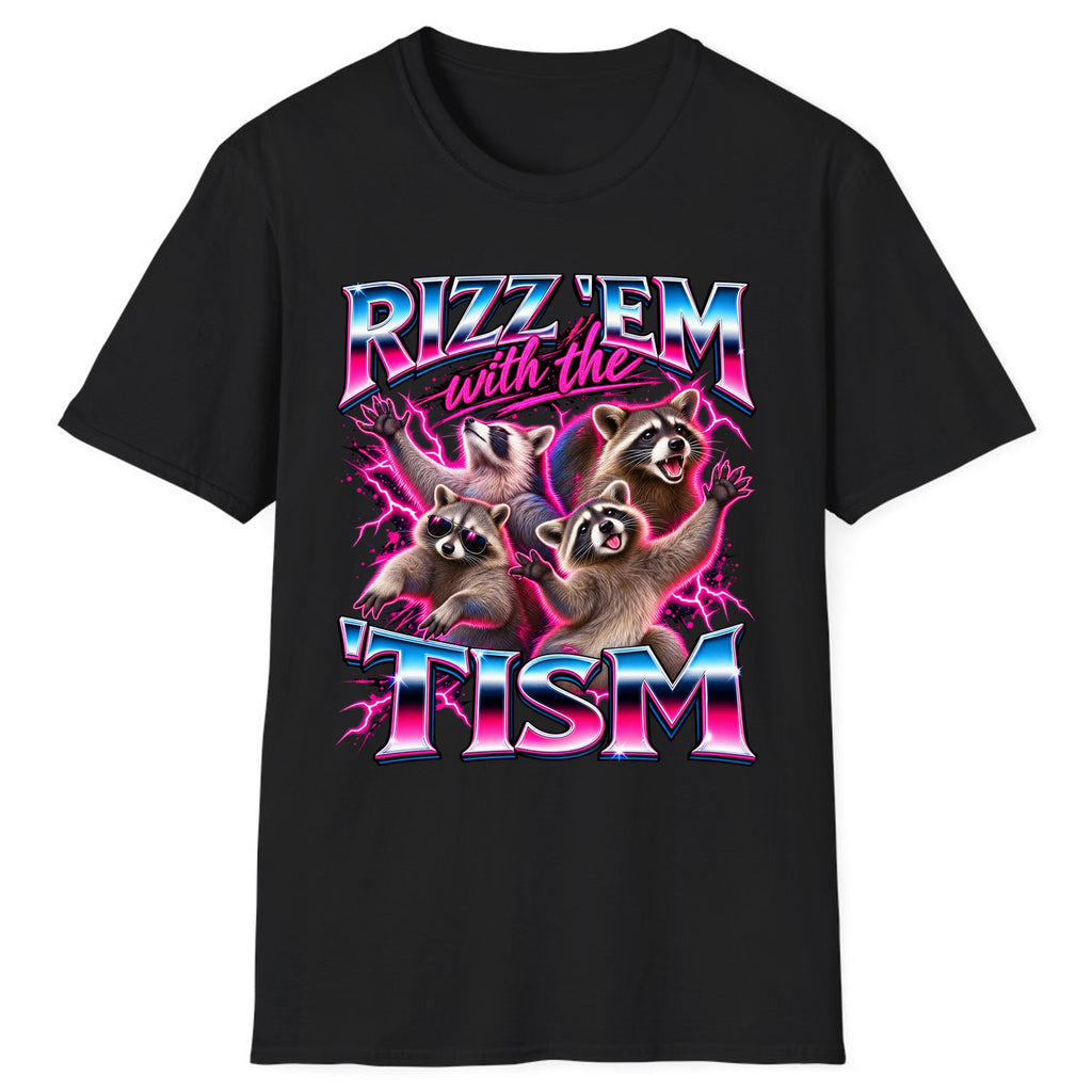 Rizz 'Em With The 'Tism Raccoons Classic Tee - Black
