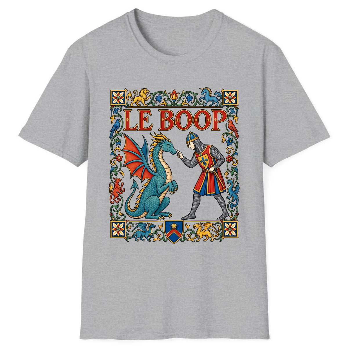 Le Boop Medieval Dragon Knight Classic Tee - Sport Grey