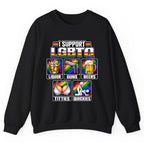I Support LGBTQ Liquor Guns Beers Titties Quickies Crewneck Sweatshirt - Black