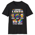 I Support LGBTQ Liquor Guns Beers Titties Quickies Classic Tee - Black