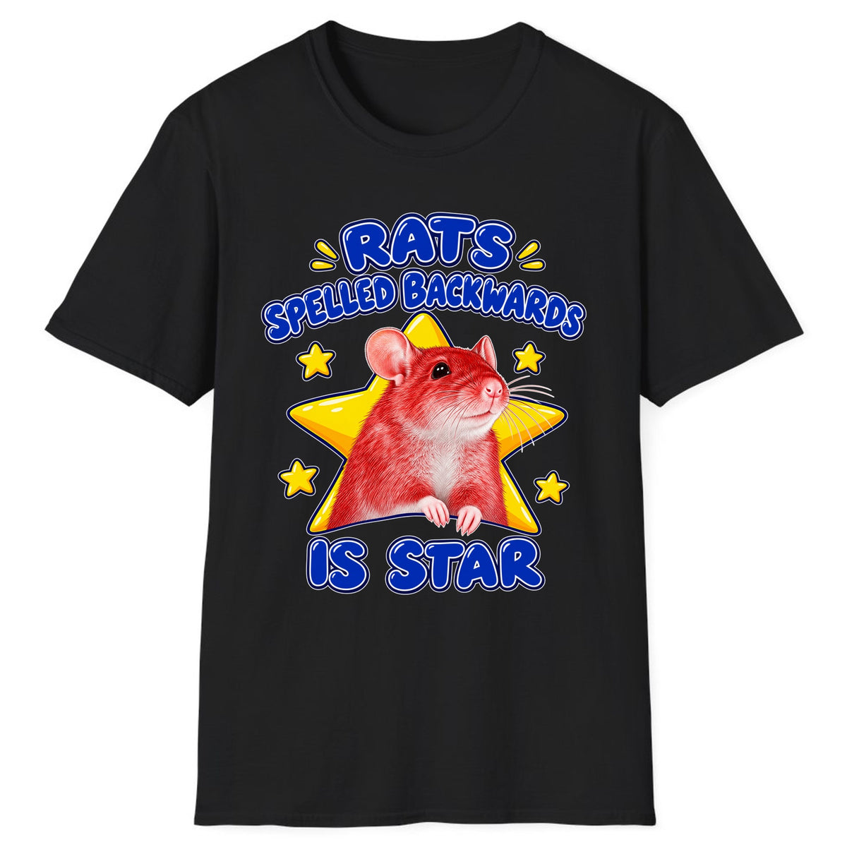 Rats Spelled Backwards Is Star Classic Tee - Black
