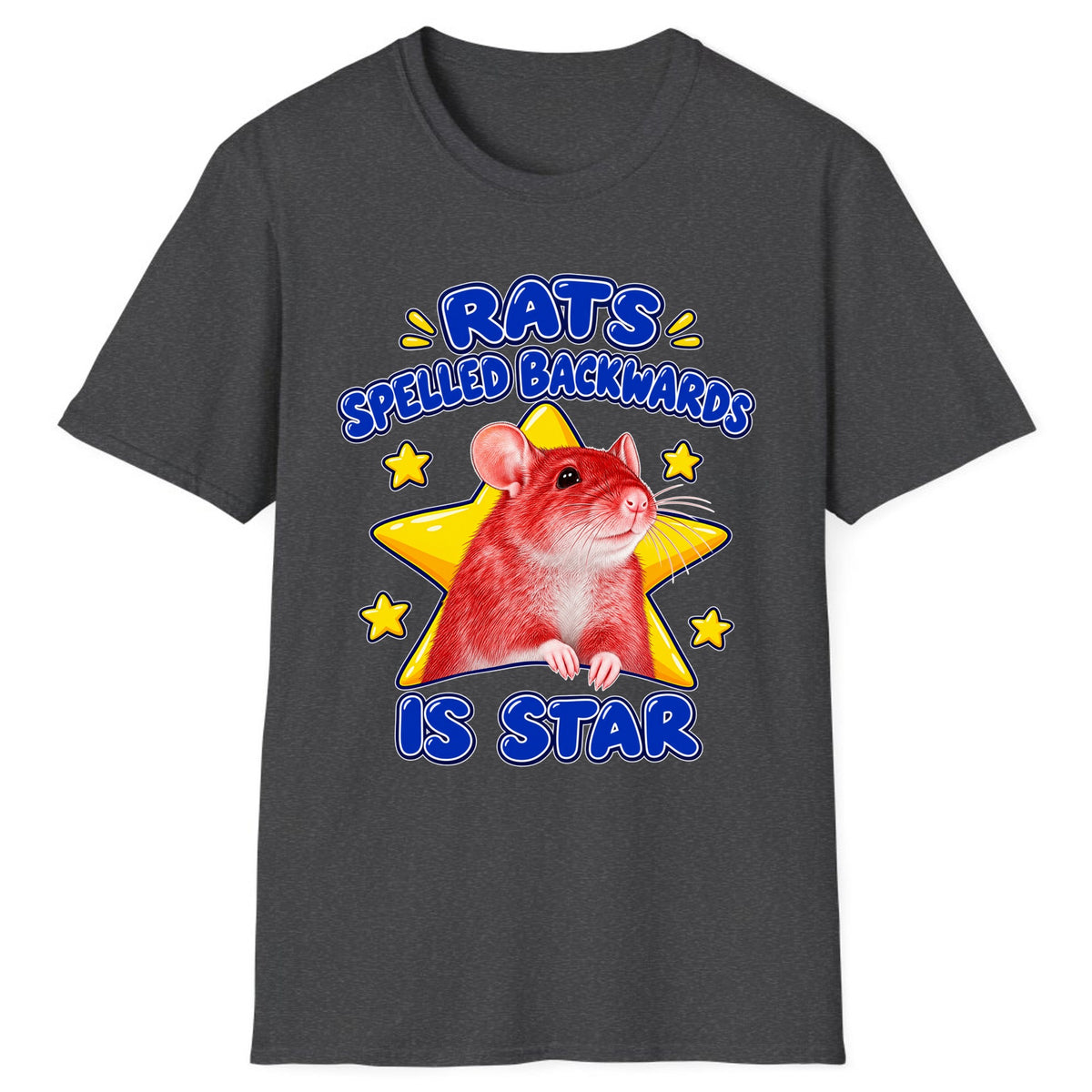 Rats Spelled Backwards Is Star Classic Tee - Dark Heather