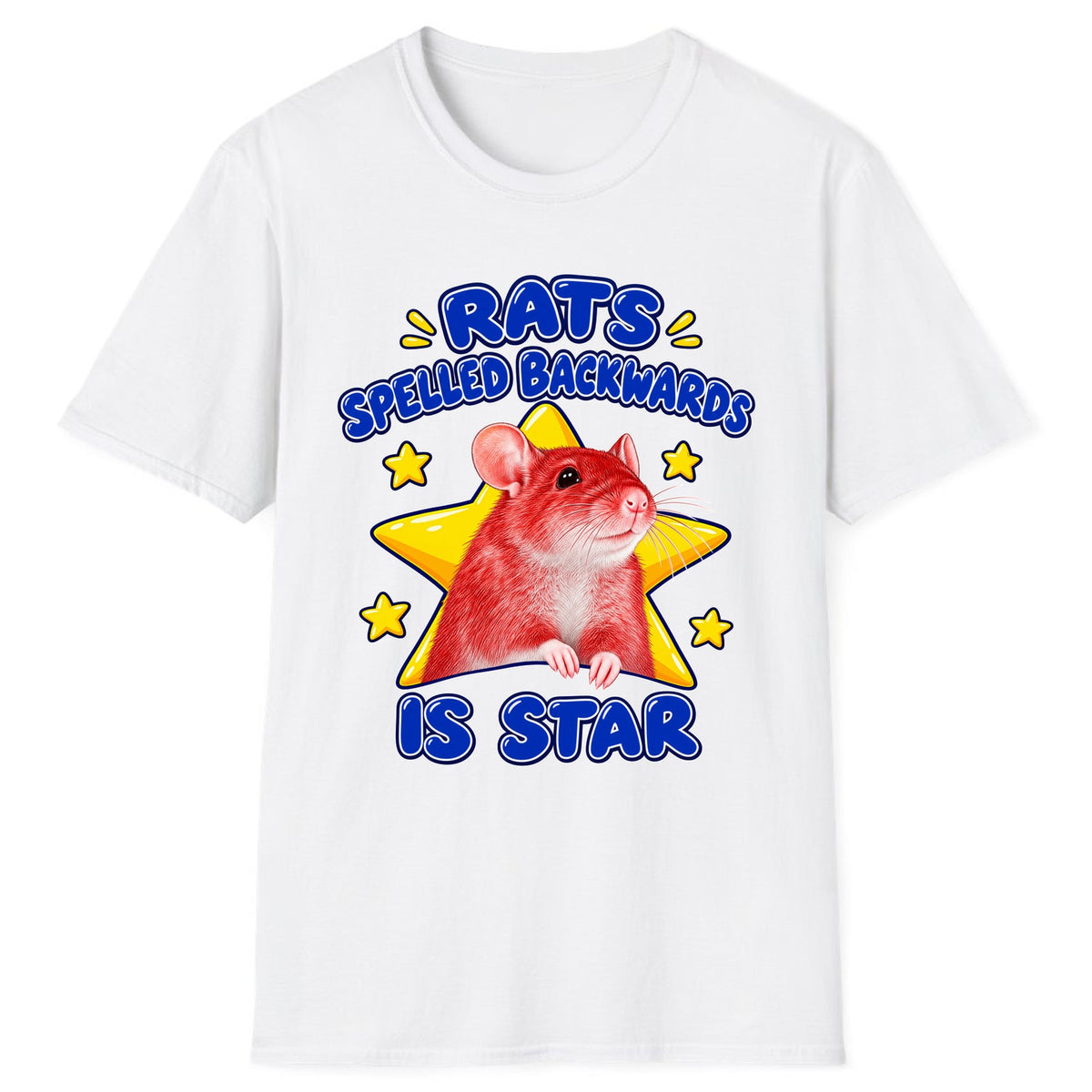 Rats Spelled Backwards Is Star Classic Tee - White