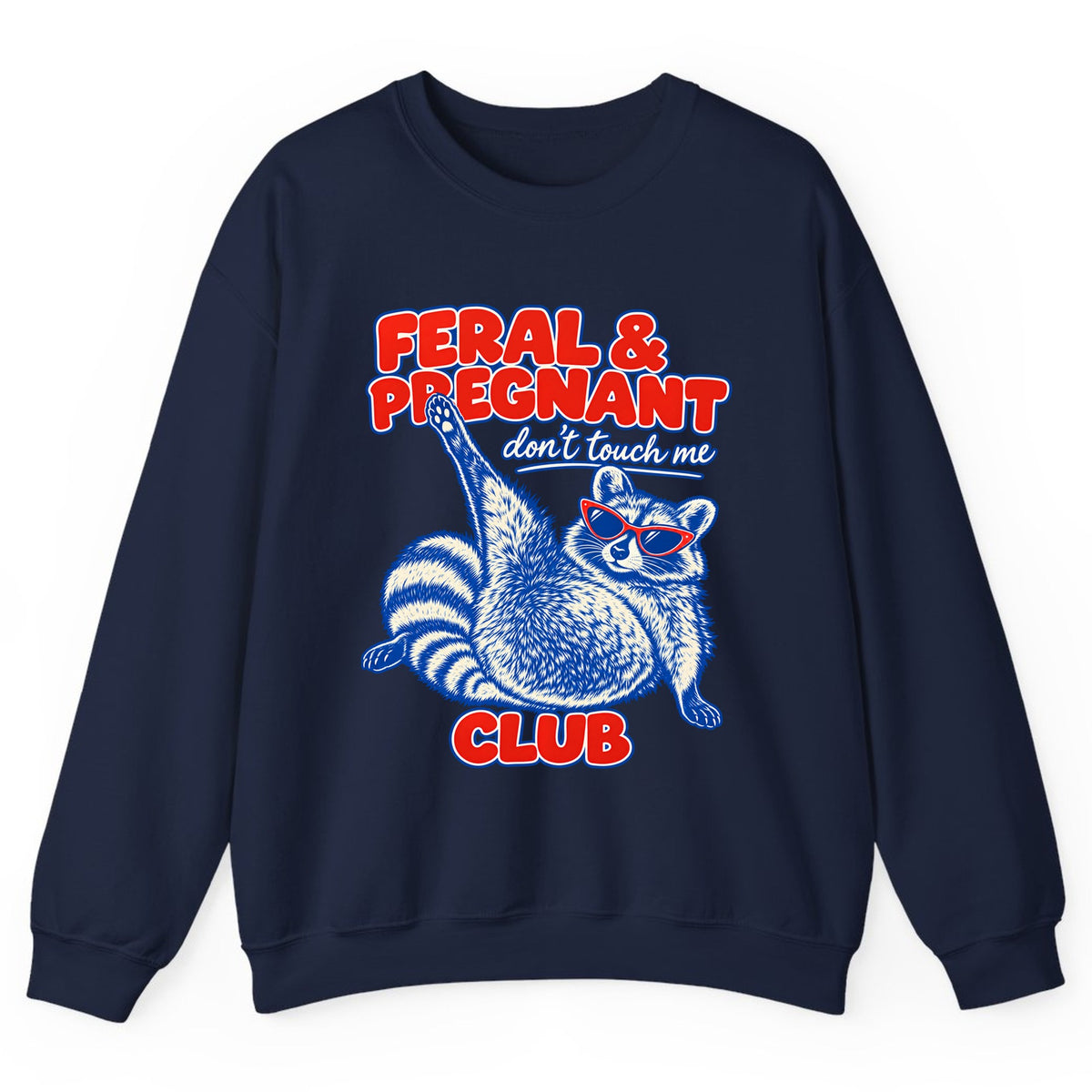 Feral & Pregnant Club Crewneck Sweatshirt - Navy