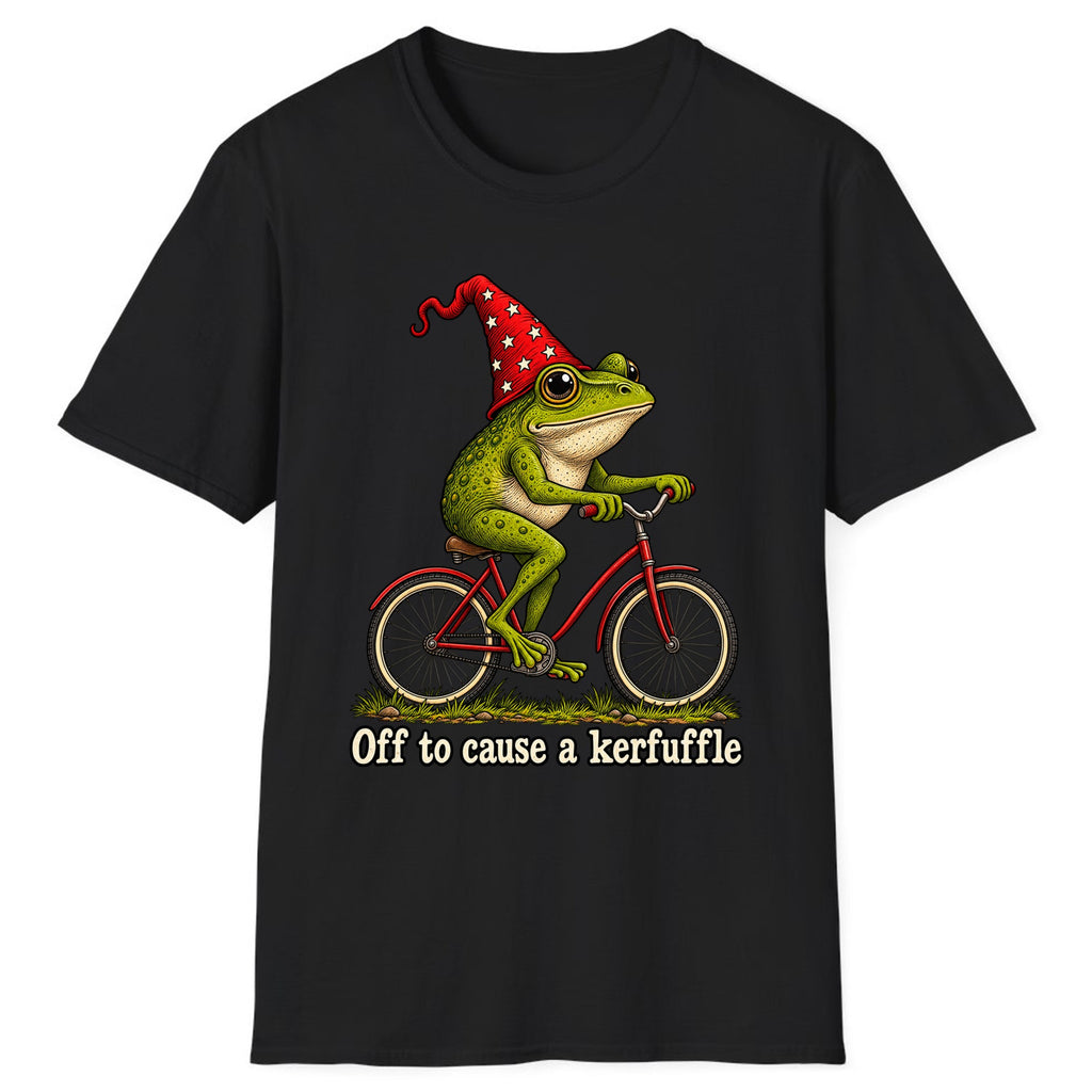 Off to Cause a Kerfuffle Frog Bike Classic Tee - Black